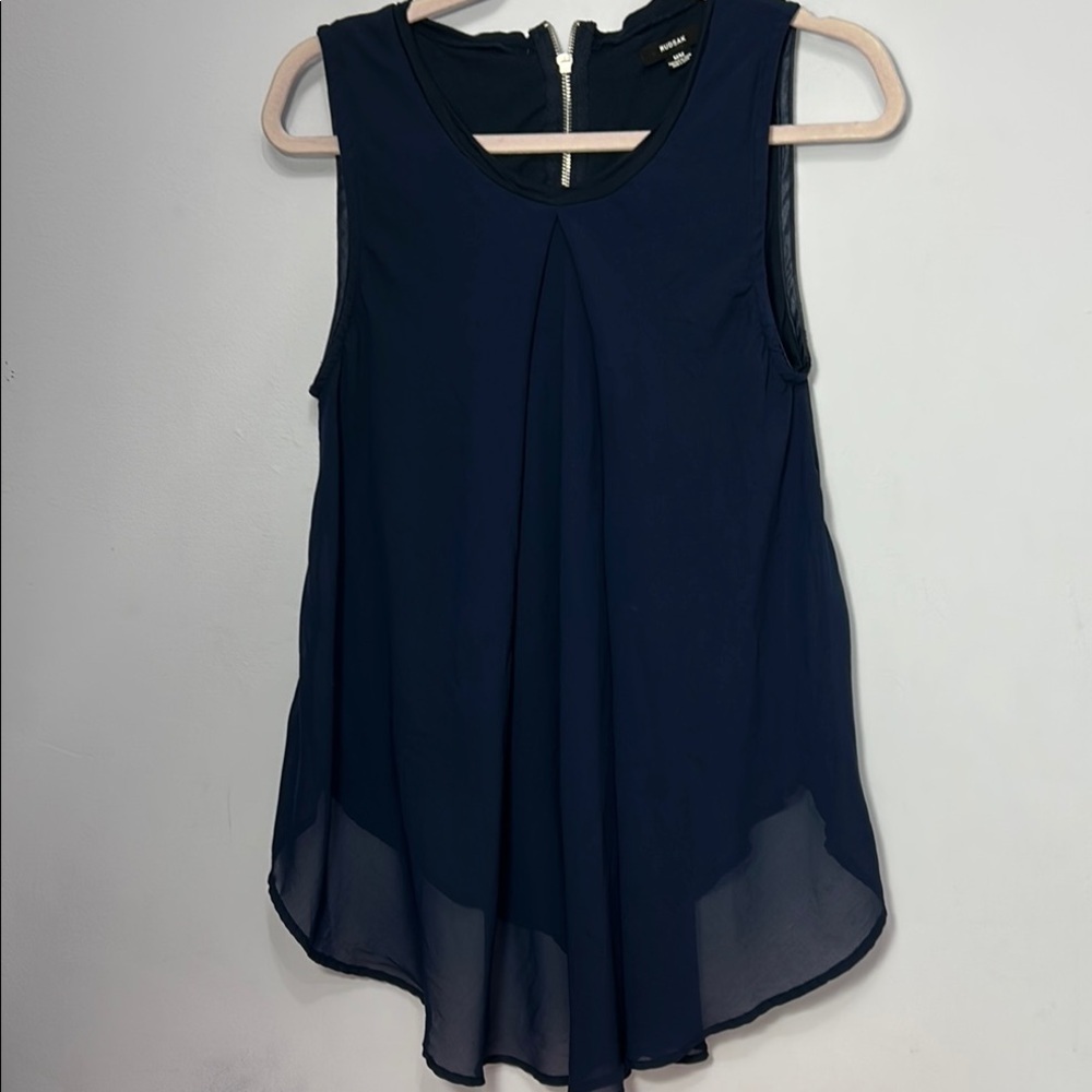 Rudsak Blue Sleeveless Pleated Blouse